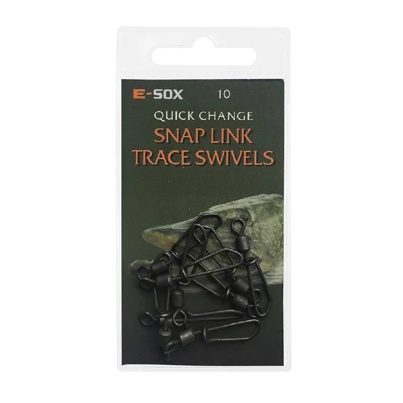 Ultra-Strong Bearing Swivels-Drennan E-Sox Snap Link Trace Swivel