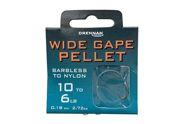 Strong Fishing Hook-Drennan Wide Gape Pellet Hooks To Nylon