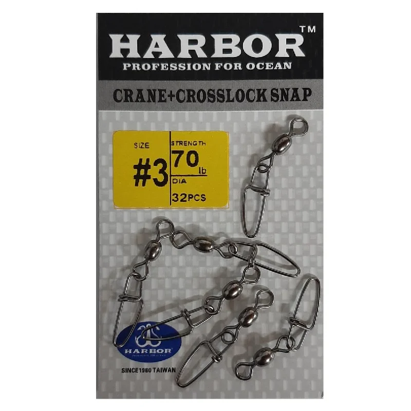 Bearing Swivels With Quick-Change Snap-Harbor Black Crane Crosslock Snap Swivel