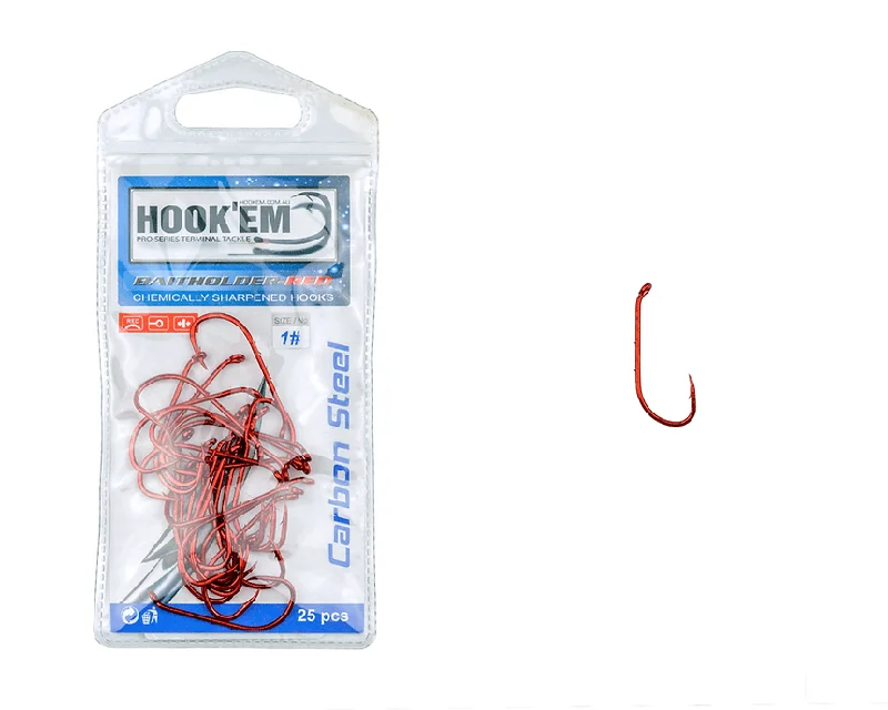 Best Fishing Hook For Topwater Lures-Hook'Em Fishing Baitholder Red Fishing Hooks