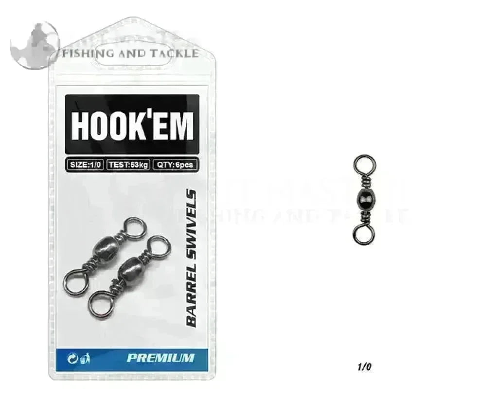 High-Tensile Strength Bearing Swivels-Hook'em Fishing Barrel Swivels - Standard Pack