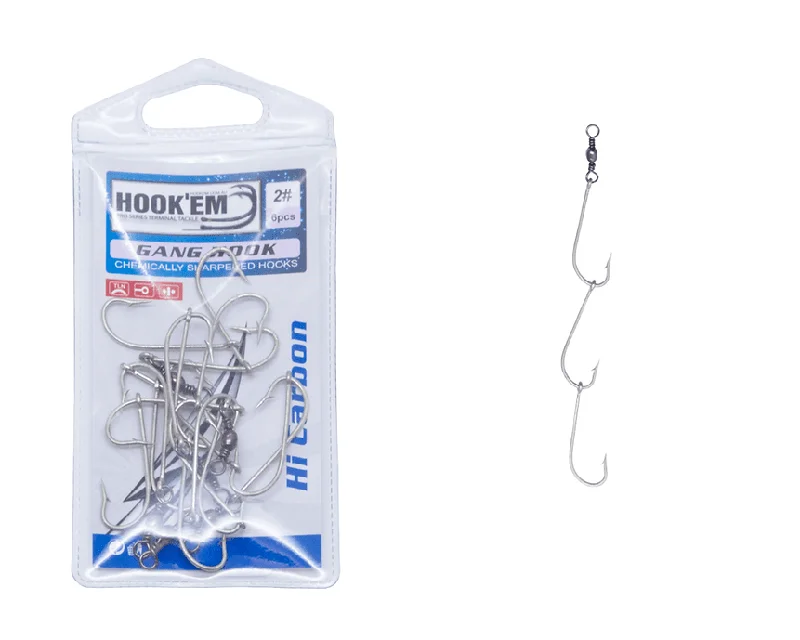 Best Fishing Hook For Soft Plastics-Hook'Em Fishing Gang Hooks