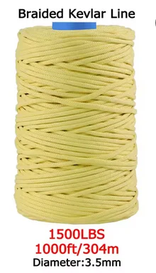 Fishing Line For Tuna-Kevlar Line High Strength 1500lbs Cut-Resistant Camping Hiking Rope