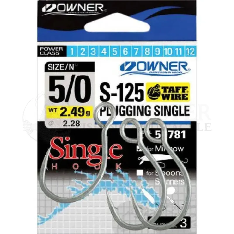 Sharp Fishing Hook-Owner S-125 Plugging Single Lure Fishing Hooks