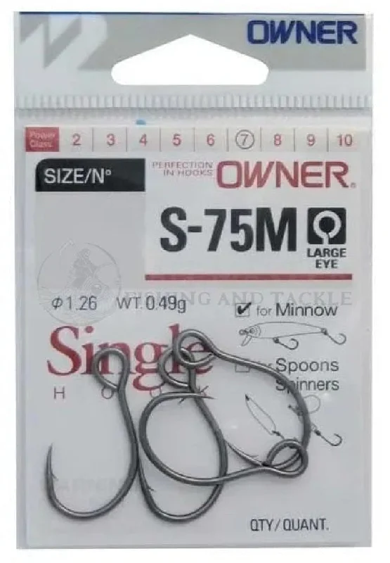 Best Fishing Hook For Shallow Water-Owner S-75M Single Lure Fishing Hooks - 1 Pack - Choose Your Size