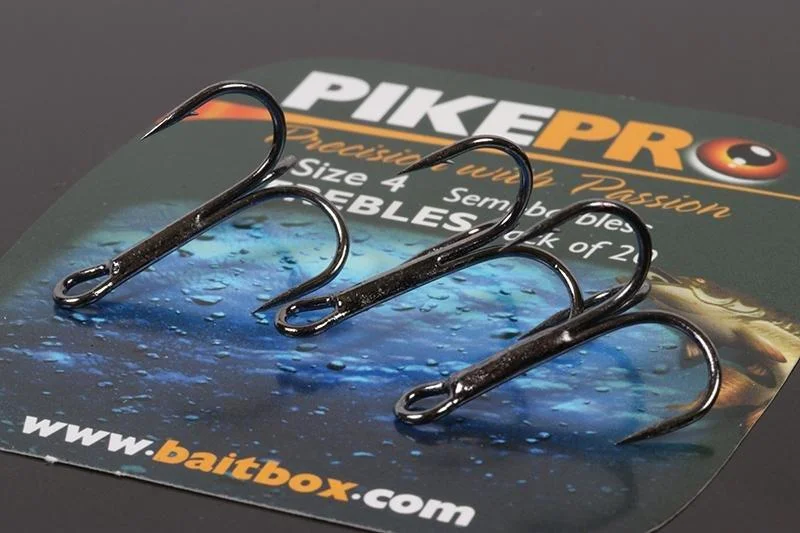 Best Fishing Hook For Heavy Rigs-Pikepro Semi-Barbless Trebles Hooks