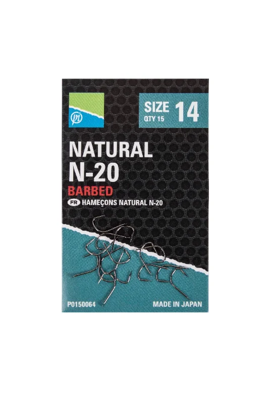 Best Fishing Hook For Spinnerbaits-Preston Natural N-20 Barbed Hooks