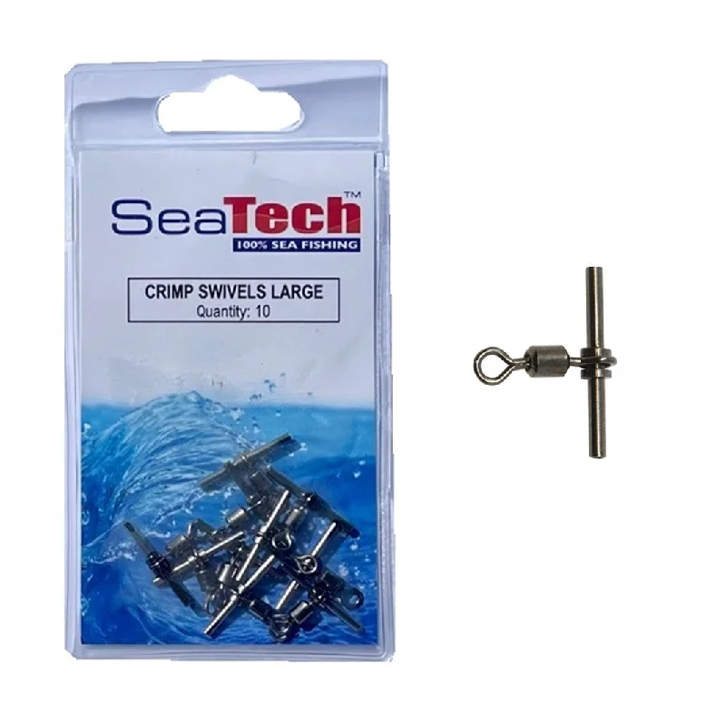 Bearing Swivels For Shallow Water-SeaTech Crimp Swivels - Large (pack of 10)