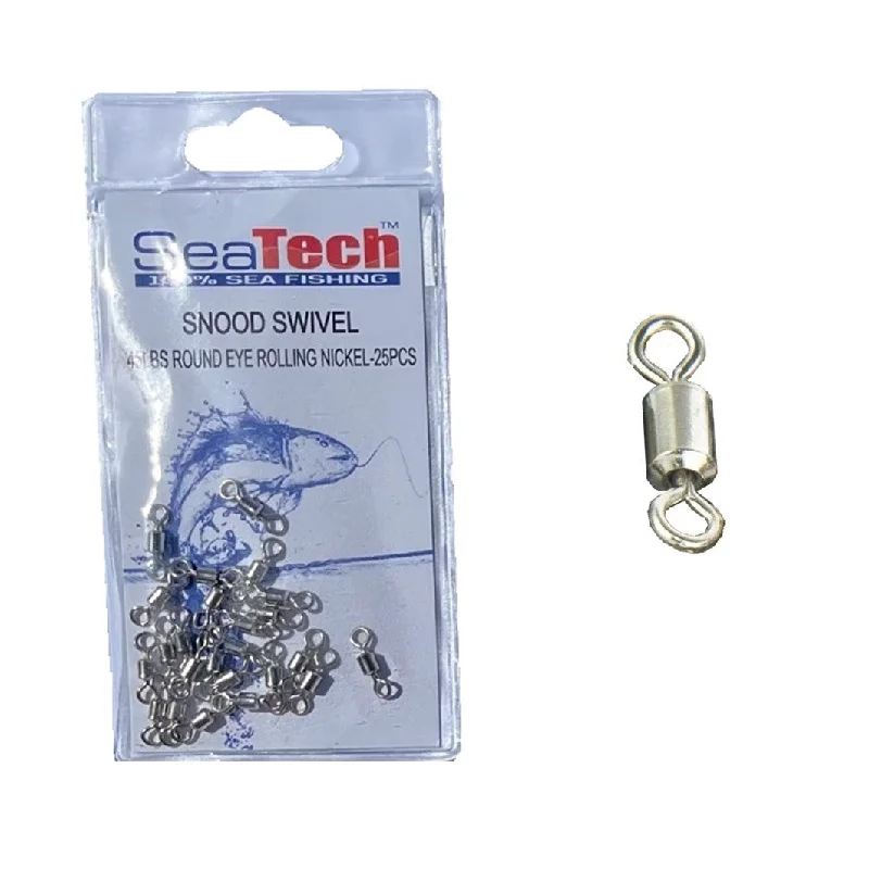 Bearing Swivels For Deep Water-SeaTech Snood Swivels - 45lb Round Eye Nickle (25)