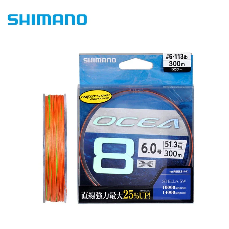 Ultra Strong Fishing Line-Shimano Ocea 8 Braid Line PE6-113lb-300m Multicoloured