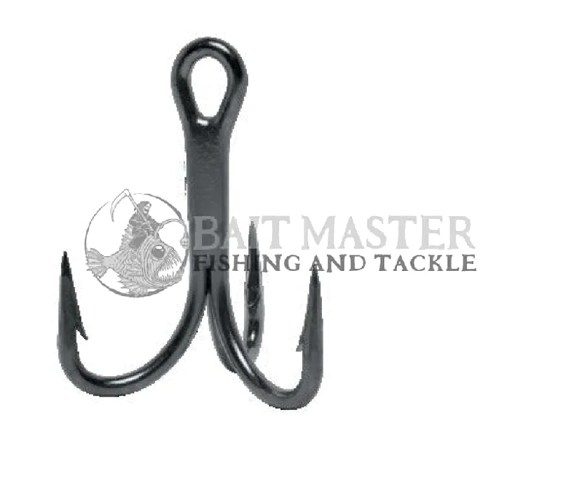 Best Fishing Hook For Marlin-VMC O'Shaugnessy Treble 9626 Black Nickel Saltwater Barra Hook 10 pack